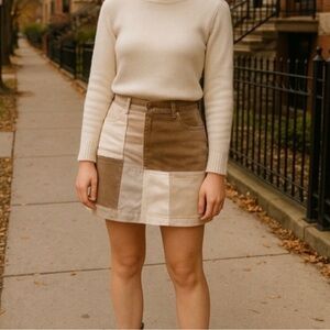 Women’s Anthropologie Pilcro and the Letterpress Patchwork Corduroy Mini Skirt